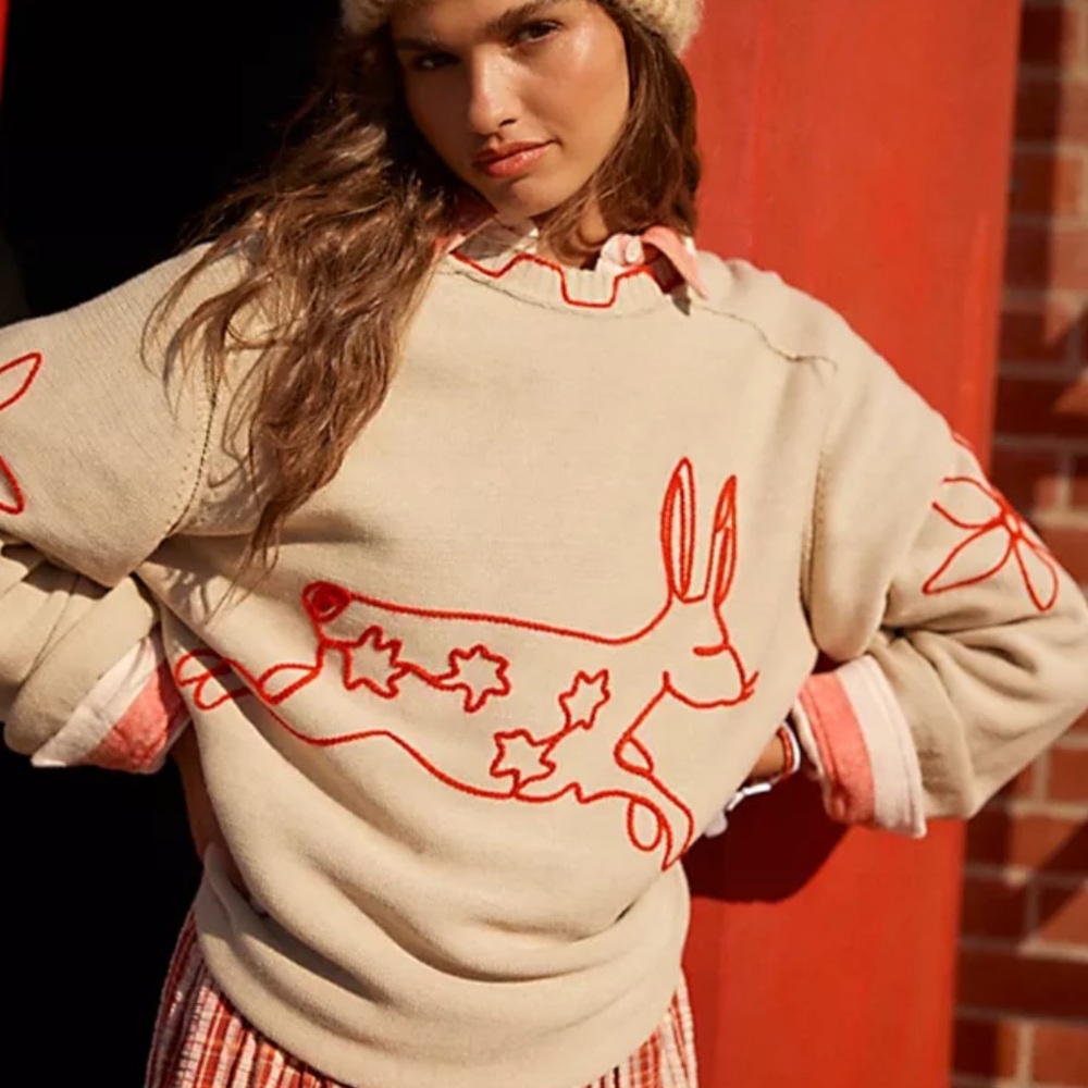 Free People We The Free Graphic Crewneck Sweater